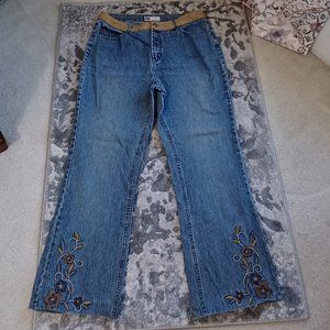 Vintage** LAST CHANCE SALE** Faded Glory Flare Jeans, Faux suede and embroidereD
